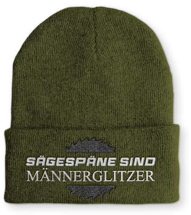 tshirtladen Beanie Mütze Sägespäne sind Männerglitzer Statement Wintermütze, Farbe: Olive