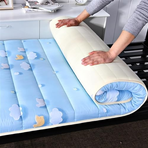Klappbare Tatami-Matratzenmatte, Einzel-Doppel-japanische Futon-Bodenmatratze, Klappbett, tragbare Campingmatratze, rutschfeste Bodenliege, Schlafsofa (Color : A, Size : 150x200cm(59x79inch))