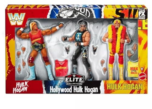 Mattel WWE Elite Collection Hulkamania Actionfiguren-Set zum 40. Jahrestag, 3 Stück
