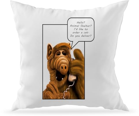 Moonai Alf Hello Animal Shelter Dekorativer Sofakissenbezug und Füllung 40x40