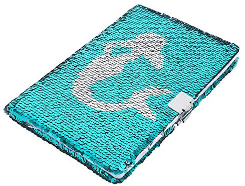 VICASKY Verschließbares Mit Paillettenbezug Liniertes Notizbuch Für Junge Mädchen Wendbarer Notizblock Aus Glattem Verschließbares Tagebuch Mit Schlüssel Glitzer-notizbuch Für Studenten