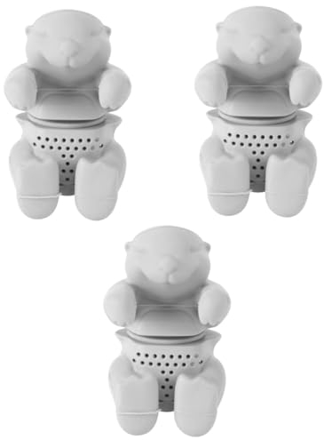 TOPBATHY 3 Stücke Form Tee-ei Infuse Lazy Tea Tee-ei Silikon Tee Filter Infuse Lose Blatt Tee Grau