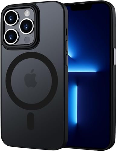 ORDA Magnetic iPhone 13 Pro Max Case Compatible With MagSafe - Anti-Fingerprint Protective Cover, Frosted Translucent Matte for 6.7 Inch - Black
