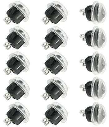 MCQWOMFQAK 15 Pcs Wall Switches 2Pin SPST Round Head ON/Off Rocker Switch Dimmer Switches w Cover xiaguolingsm