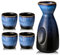 Sake Set Mit Becher und Wein Topf - Porzellan Satz für Wärmeren - 1 Sake-Topf 4 Sakebecher (A2)