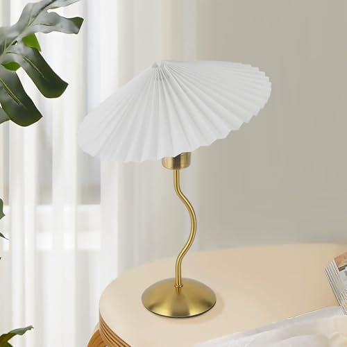 kaixunl Vintage-Tischlampe Aus Metall, Nachttischlampe Aus Stoff, Table Lamp Geeignet Für Schlafzimmer, Arbeitszimmer, Wohnzimmer, Kinderzimmer Und Büros. Mit E27-Sockel, 33cm X 45cm
