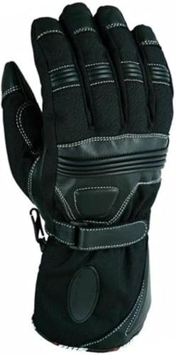 WMW WALI MOTO WEAR Motorradhandschuhe für Herren und Damen–Winterhandschuhe für Motorradfahrer,Wasserdicht,Winddicht,Warm, Thinsulate,für Reiten und Motorsport,Biker Handschuhe (Black, 2XL)