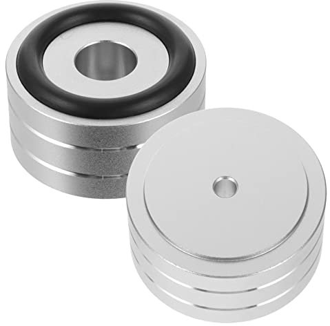 TINEASUR 2pezzi Piedini Antivibranti Lega Di Alluminio Per Amplificatori e Altoparlanti Isolamento Per Migliorare Chiarezza Sonora e Risposta Dei Bassi Design e Small