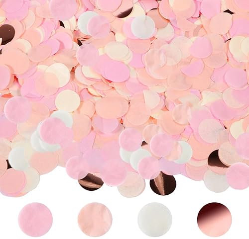 6000 Stück Konfetti Hochzeit - Konfetti Groß Pastell, Tischdeko Hochzeit,Confetti Deko Rosegold Rosa, 60g konfetti geburtstag für Versammlungen, Feste und Jubiläen