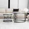okwish Couchtisch 2er Set, Hochglanz Wohnzimmertisch mit Stauraum, Coffee Table für Wohnzimmer, Balkon, Metallgestell, Weiß und Schwarz