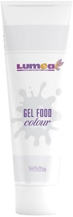 Dekozauber24 Lebensmittelfarbe weiß, Gel, 30g, vegan, zuckerfrei, Tube für Fondant, Blütenpaste, Getränke uvm. Backzubehör für Tortendekoration (white)