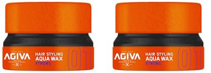 2 x Agiva Hair Styling Aqua Wax Strong 01 - Orange 155ML