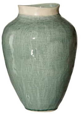 Ritzenhoff & Breker Lucca Vase, 31 cm, Moos Handgefertigtes Unikat aus Steingut, Inspiriert von antiken Amphoren, mit moderner Reaktivglasur und Boho-Charme