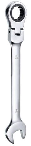 QUARKZMAN Chiave a cricchetto flessibile 24mm Chiave a cricchetto 72 denti | metrica combinata, Chiave a cricchetto aperta, acciaio al cromo vanadio, con testa girevole, per dadi bulloni
