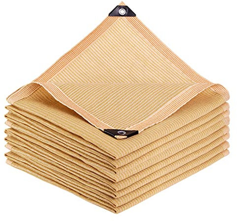 Beige 95% Filet d'ombrage Jardin Filet Respirant 4x4m Durable Extérieur Balcon Carport
