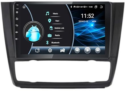 9 Pulgadas HD Pantalla Táctil Android 15 Radio De Coche 2 DIN para BMW 1-Series E88 E82 E81 E87 2004-2011 con GPS Navegación WiFi Control En El Volante AHD Cámara Trasera Bluetooth Carplay(Y1 1+32G)