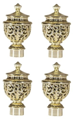 Endstücke für Gardinenstangen 25mm 28mm ABS material 4PCS hohl Römischen stange dekorative kopf klassischen stil gold 25mm