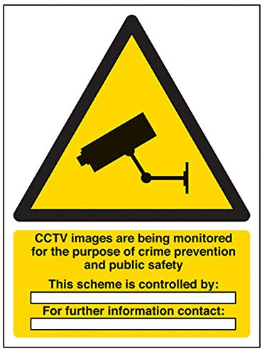 V Safety CCTV Images Are Being Monitored Sign - 300mm x 400mm - Self Adhesive Vinyl