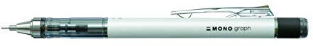 Tombow Druckbleistift MONO graph 07 weiß - 0,7 mm Strichtstärke, HB, integriertem nachfüllbarem Radiergummi [SH-MG23-R7]