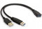 HUHANGGod Câble d'alimentation USB 3.0 double adaptateur Y type A mâle vers femelle Code d'extension 30 cm