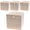 Posprica Storage Bins, Storage Cubes,13×13 Fabric Drawers Organizer Basket Boxes Containers (13×13×13/4pcs, Cream/gold geometry Pattern)