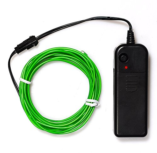 Podazz Flexibel Neon Beleuchtung Draht Lichtschlauch Leuchtschnur EL Kabel Wire mit 3 Modes für Partybeleuchtung (Jade Grün, 16.5ft)