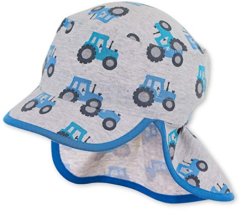 Sterntaler Baby-Jungen Schirmmütze mit Nackenschutz Mütze, Silber, 47