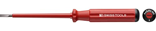 PB Swiss Tools Schlitz VDE Schraubendreher PB 5100.3-100 | 100% Swiss Made | einzelner Elektro Schraubendreher isoliert bis 1000V AC / 1500V DC