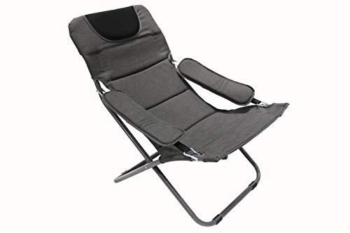 Homecall Camping-Klappstuhl mit Polsterung und verstellbarer Rückenlehne - (Grau)