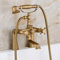 Antike Bronze Badewanne Armatur mit Handbrause, Doppelhandgriff-Deck montiert Badewanne Wasserhahn für Badezimmer