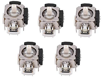 125 5-Pack Joystick Replacement, 3D Analog Joysticks, Thumbstick Sensor Rocker Axis Module Replacement Part for Xbox 360 Controller, Plug and Play