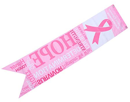 EXCEART 2 PièCes BannièRes Sensibilisation Au Cancer Du Ruban Rose DéCoration Femmes Santé Pour Maison, Jardin, Porte, FenêTre, Mur, ÉVéNements IntéRieurs Et ExtéRieurs 130x30cm