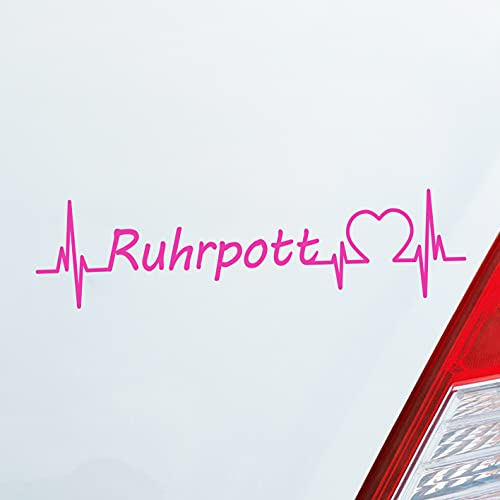 Hellweg Druckerei Auto Aufkleber Ruhrpott Puls Herzschlag Fun Sticker Heckscheibenaufkleber Autoaufkleber mit Ferien Region Motiv