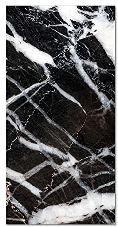 Panorama Vinylteppich - Modell Schwarzer Marmor - 60x110 cm - Verschiedene Größen - Deko Küche, Läufer und Outdoor