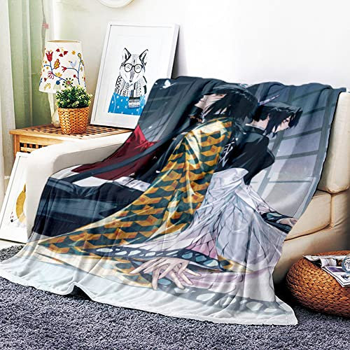 VOZMIO Demon Slayer: Kimetsu No Yaiba Hochwertige Warme Weiche Flanell Plüsch Auf Der Schlafsofa Decke Geeignet Für Klimaanlage Decke Nap Decke (100x150cm (40x60in))