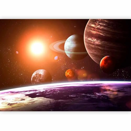 murando Photo Wallpaper Solar System 343 x 256 cm / 135 x 97 Peel and Stick Self-Adhesive Foil Print Wall Mural Hallway Heaven Planet Cosmos c-B-10006-a-a