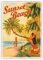 Rick Sharp Hawaii-Reiseposter mit Sonnenuntergang und Strand, Oahu North Shore – Vintage-Hawaii-Reiseposter 25,4 x 35,6 cm