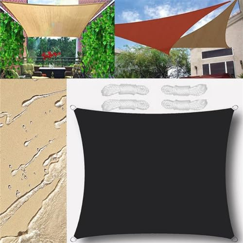 Tenda da Sole Tenda a Vela Impermeabile Rettangolo Quadrato Triangolare Tendalino 2x4m Tenda da Sole Telo Parasole Ombreggiante per Esterno Terrazzo Balcone Giardino Nero