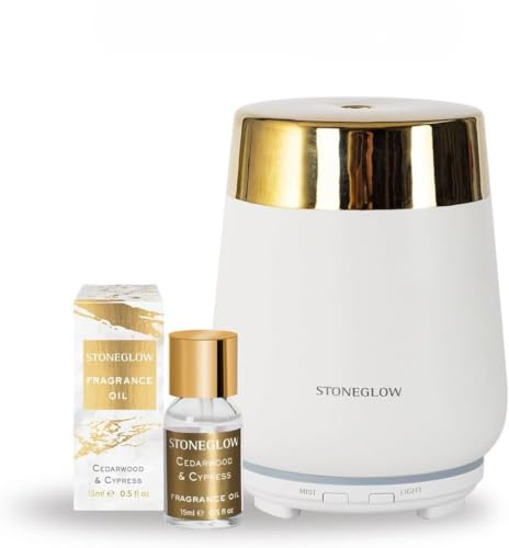 Luna Starter-Set mit Zedernholz und Zypresse Duftöl Weiß/Gold