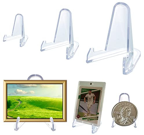36 Packs(3 SIzes) Acrylic Easel Stands Display Stands/Plate Stands Coin Display Easel Holder for Air-Tite Coins Pocket Watches Capsules Challenge Medals Casino Chips , Photo Display,Baseball Sports