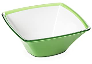 Omada Design Küchenschüssel 1,3 l, Salatschüssel aus bruchsicherem Acryl, spülmaschinenfest, hergestellt in Italien, Linie Square