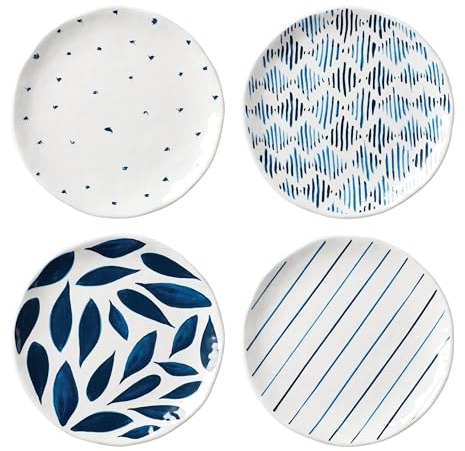 Lenox 895235 Blue Bay Melamine Assorted Accent Plates, Set of 4, Lightweight Melamine Material