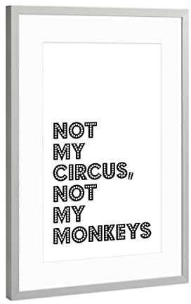 artboxONE Poster mit Rahmen Silber 75x50 cm Nicht Mein Zirkus von The Native State - gerahmtes Poster