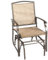 Giantex Schaukelstuhl für den Außenbereich, mit Rückenlehne und Armlehnen, atmungsaktiv, Metallrahmen, ergonomisches Design, für Garten, Terrasse, Veranda, Hof, Pool, 150 kg, Braun