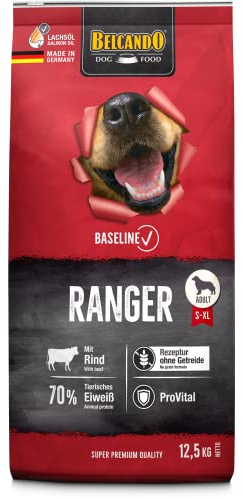BELCANDO Baseline Ranger [12,5kg] Getreidefreies Trockenfutter für Hunde | Alleinfuttermittel für Erwachsene Hunde | Geeignet für alle Rassen