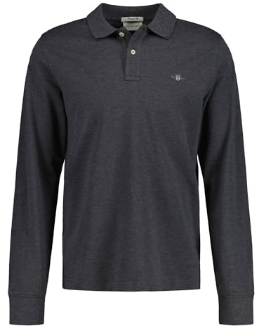 GANT REG Shield LS Pique Rugger, Antracite Melange, L