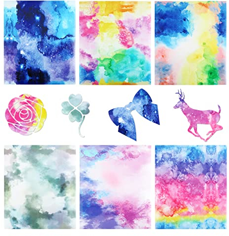6 Blatt Plotterfolie Textil, 25cmx30cm Pastell Regenbogen Bügelfolie Plotter Folie Flexfolie für Textilien,Bunt Heat Transfer Vinyl Transferfolie Stoffe zum Aufbügeln Plottern Verwendet in DIY T-Shirt