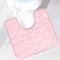 Reyox Tapis de Toilette Antidérapant Absorbant Tapis Contour de WC Polyester Forme de U Rose 40 x 50 cm