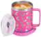 Self-Heating Coffee Mug,12oz Heated Mug,Powered by USB DC-5V,10W,131℉ Beverage Coffee Cup Warmer with Mug for Desk,Coffee Gifts (Rose Leopard)
