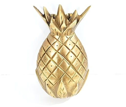 Türklopfer aus massivem Messing, rund, Ananas-Design